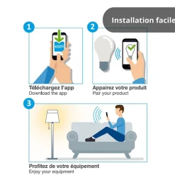 Ampoule LED connectée KOZii, éclairage blancs + couleurs, E14 P45 Opaque 6W Variation de couleur et luminosité