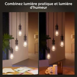 Ampoule LED connectée Philips Hue oblong IP20 E27 550lm 7W blanc