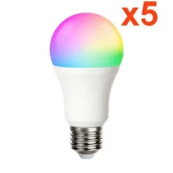 Ampoule LED Connectée WiFi E27 9W RGBW A60 (Pack de 5) - SILAMP