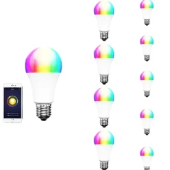 Ampoule LED Connectée Wifi E27 8.5W RGBW A60 (Pack de 10) - SILAMP