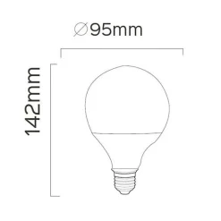 Ampoule LED Connectée Wifi E27 11W G95 RGBW - SILUMEN - Blanc