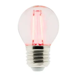 Ampoule LED déco filament Rouge 3W E27 sphérique - Elexity - Zenitech