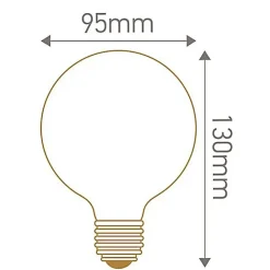 Ampoule LED décorative globe Cosmos globe G95 E27 1,5W 60lm ⌀9,5 x H.13cm blanc chaud Girard Sudron