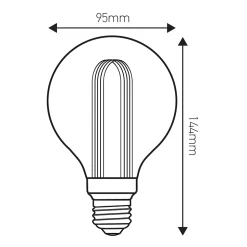 Ampoule LED décorative globe dimmable Arcade smokey G95 E27 3,5W 60lm ⌀9,5 x H.14,4cm blanc chaud Girard Sudron