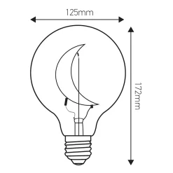Ampoule LED décorative globe Moon smoky G125 E27 1,5W 70lm ⌀12,5 x H.17,2cm blanc chaud Girard Sudron