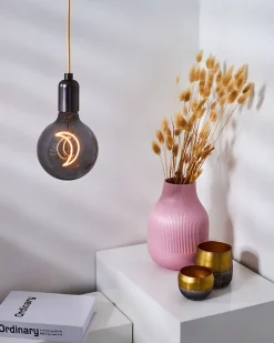 Ampoule LED décorative globe Moon smoky G125 E27 1,5W 70lm ⌀12,5 x H.17,2cm blanc chaud Girard Sudron