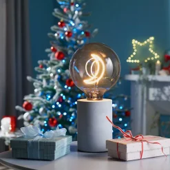 Ampoule LED décorative globe Moon smoky G125 E27 1,5W 70lm ⌀12,5 x H.17,2cm blanc chaud Girard Sudron