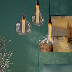 Ampoule LED décorative XXL Royal Kinna verre gris dimmable E27 4W 60lm Calex