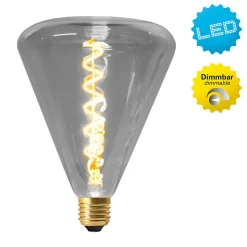 Ampoule LED 'DILLY' douille E27 4 watts, métal et verre en gris