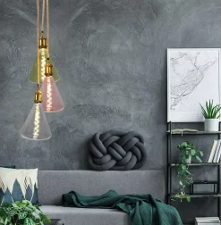 Ampoule LED 'DILLY' douille E27 4 watts, métal et verre en gris