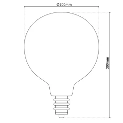 Ampoule LED DILLY MAX 5W métal et verre blanc chaud douille E27 lampe LED décorative hauteur env 30cm