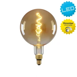 Ampoule LED DILLY MAX 5W métal et verre blanc chaud douille E27 lampe LED décorative hauteur env 30cm