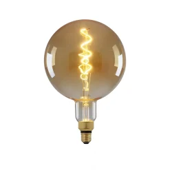 Ampoule LED DILLY MAX 5W métal et verre blanc chaud douille E27 lampe LED décorative hauteur env 30cm