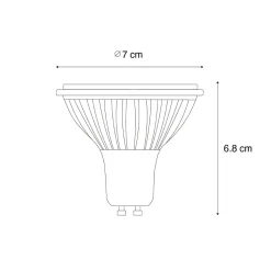 Ampoule LED dimmable 3 niveaux GU10 70 mm 6,5 W 600 LM 3000 K