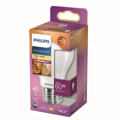 Ampoule LED dimmable E27 A60 806lm 5.9W IP20 variable blanc chaud à blanc neutre Philips