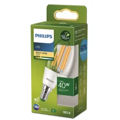 Ampoule LED E14 blanc chaud Philips Ultra Standard 485lm 2,3W=40W