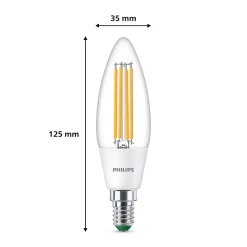Ampoule LED E14 blanc chaud Philips Ultra Standard 485lm 2,3W=40W
