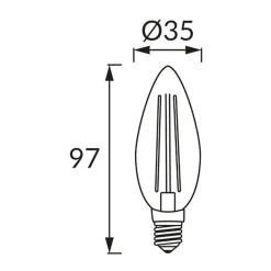 Ampoule LED E14 C35 4W Filament - Blanc Neutre 4000K - 5500K - SILAMP
