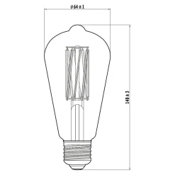 Ampoule LED E27 edison filament 806lm=60W blanc chaud Eco Jacobsen