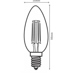 Ampoule LED E14 Filament 4W C35 Bougie (Pack de 10) - Blanc Chaud 2300K - 3500K - SILAMP