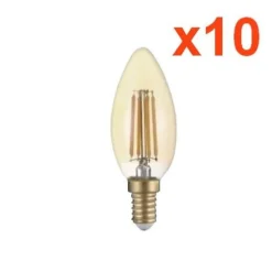 Ampoule LED E14 Filament 4W C35 Bougie (Pack de 10) - Blanc Chaud 2300K - 3500K - SILAMP