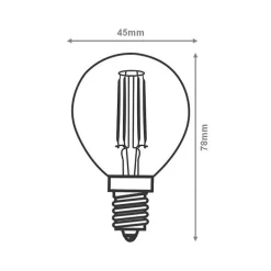 Ampoule LED E14 Filament 4W G45 - Blanc Chaud 2300K - 3500K - SILAMP
