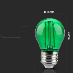 Ampoule LED E27 Filament 2W G45 Vert - SILAMP