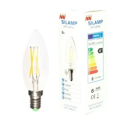 Ampoule LED E14 Filament 6W 220V C35 COB 360 degrés - Blanc Neutre 4000K - 5500K - SILAMP