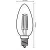 Ampoule LED E14 Filament 4W C35 Bougie - Blanc Chaud 2300K - 3500K - SILAMP