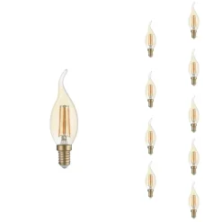 Ampoule LED E14 Flamme Filament 4W T35 (Pack de 10) - Blanc Chaud 2300K - 3500K - SILAMP