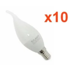Ampoule LED E14 Flamme 8W 220V 38mm (Pack de 10) - Blanc Chaud 2300K - 3500K - SILAMP