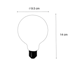 Ampoule LED E27 G95 transparente 2,2W 470lm 2700K