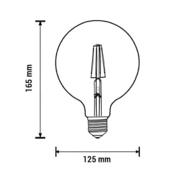 Ampoule LED E27 G125 6.5W Filament - Blanc Neutre 4200k - 5500k - SILUMEN
