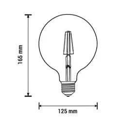 Ampoule LED E27 G125 6.5W Filament - Blanc Chaud 2300K - 3500K - SILAMP