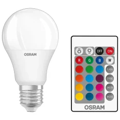 Ampoule LED E27 806lm RGB dimmable + télécommande 9,4W Osram