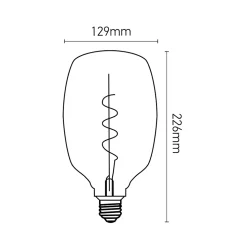 Ampoule LED E27 ovale Zepelin à filament ambrée Ø22cm 265lm blanc chaud Girard Sudron