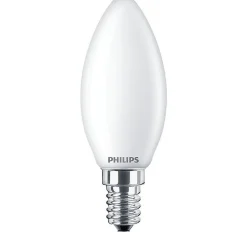 Ampoule LED E14 (SES) flamme dépolie 470lm 4.3W = 40W IP20 blanc chaud Philips