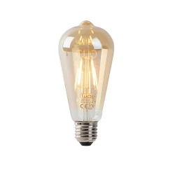 Ampoule LED E27 ST64 dorée avec détecteur crépusculaire 4W 400 lm 2200K