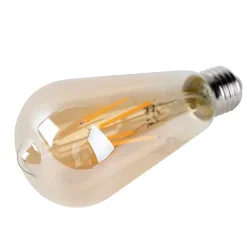 Ampoule LED E27 ST64 dorée avec détecteur crépusculaire 4W 400 lm 2200K