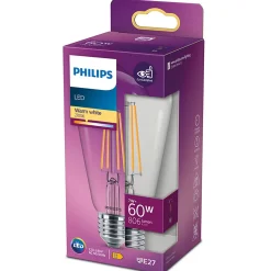 Ampoule LED E27 ST64 806lm 7W = 60W IP20 blanc chaud Philips