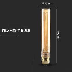 Ampoule LED E27 T30 Ambre Filament Vintage 2W 1800K Verre