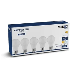 Ampoule LED E27 7W - Blanc Neutre 4000K - 180 - Pack de 5