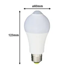 Ampoule LED E27 7W A60 avec Détecteur de Mouvement - Blanc Neutre 4000K - 5500K - SILAMP