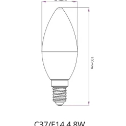 Ampoule LED E14 4.8W C37 - Blanc Froid 6000K - 8000K - SILAMP