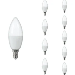 Ampoule LED E14 4.8W C37 (Pack de 10) - Blanc Neutre 4000K - 5500K - SILAMP
