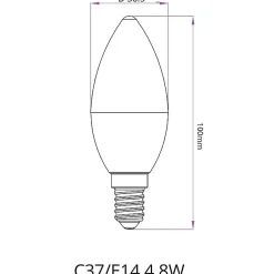 Ampoule LED E14 4.8W C37 (Pack de 10) - Blanc Chaud 2300K - 3500K - SILAMP