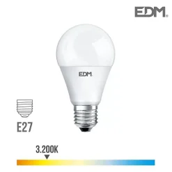 Ampoule LED E27 12W Ronde A60 équivalent à 75W - Blanc Chaud 3200K