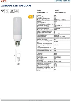Ampoule LED E27 14W Tubulaire Cylindrique 1521 lumen 3000k