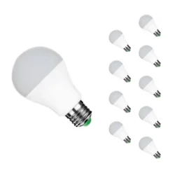 Ampoule LED E27 12W 220V A60 180 degrés (Pack de 10) - Blanc Chaud 2300K - 3500K - SILAMP
