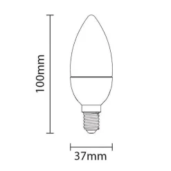 Ampoule LED E14 6W 220V C37 180 degrés Dimmable (Pack de 10) - Blanc Froid 6000K - 8000K - SILAMP
